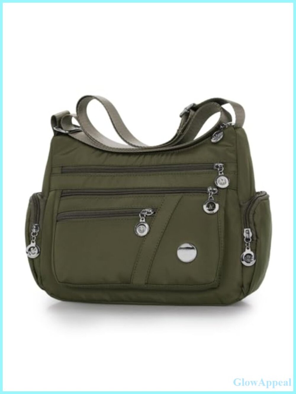 Nylon Crossbody Bag for Women Waterproof Zipper Multi-Pocket Lightweight